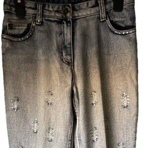 Jeanology Collection Women's Blue Washed Rhinestones Denim Jeans Size 6